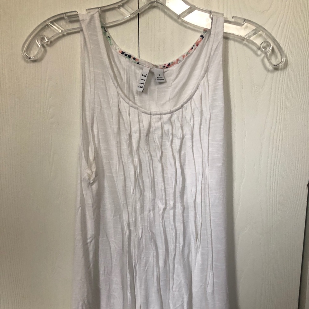 ELLE white ruched tank